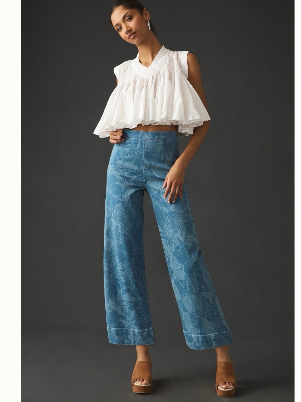 Pilcro Anthropologie Floral Wide Leg Jeans Size 29 - NWOT